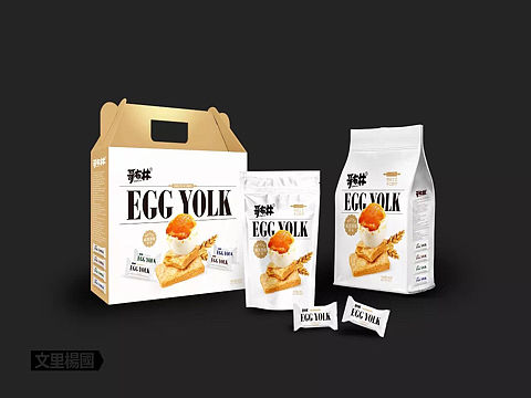 文里杨国.手工咸蛋黄酥-原创快消品包装设计