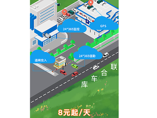 停车场车库插画（个人主页-ZNjI1MTY2NzI=） - 海报 - 站酷设计师你眼中有碧波原创素材 - 站酷ZCOOL