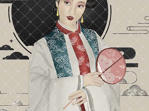 古风人物白描