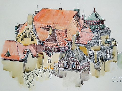 晒晒太阳，写写生（个人主页-ZMTU2NDU4NTI=） - 建筑设计 - 站酷设计师lucia835835原创素材 - 站酷ZCOOL