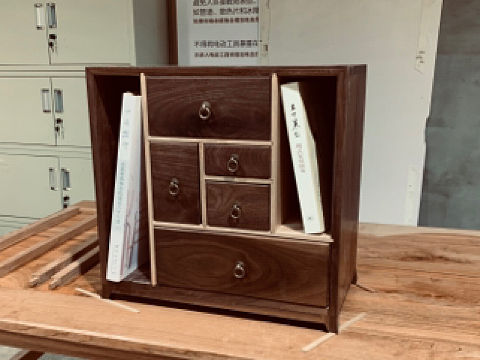 纯手工作 书桌上置物收纳柜