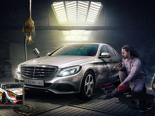 利星行奔驰愚人节合成海报（demo）