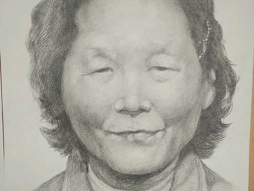 素描老人像