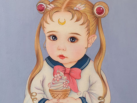 拿着冰激凌的水冰月（个人主页-ZNDY0OTYxNDg=） - 儿童插画 - 站酷设计师那小先art原创素材 - 站酷ZCOOL