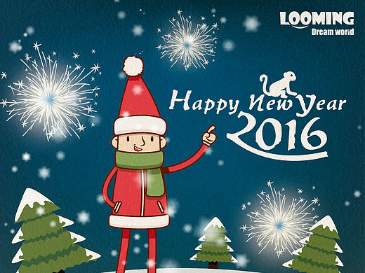 LOOMING祝大家元旦快乐（个人主页-ZMTQ2MDEzNTI=） - 商业插画 - 站酷设计师OneEye原创素材 - 站酷ZCOOL