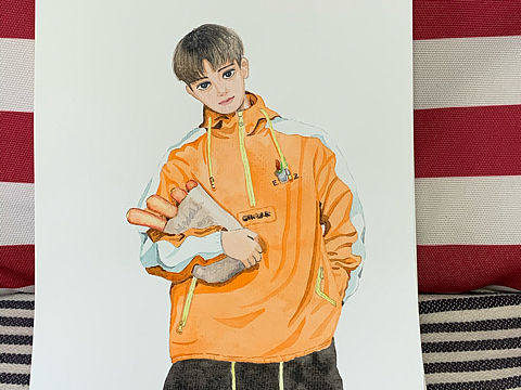 水彩：嘉伦小哥哥