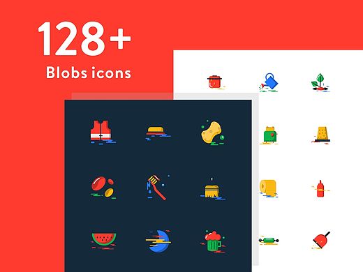 128+ Free blobs flat icons