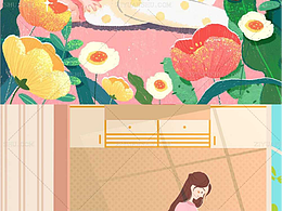 母亲节插画系列海报