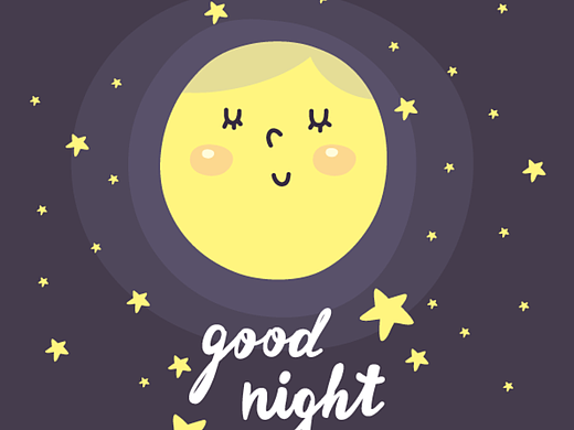 星星夜晚卡通矢量图