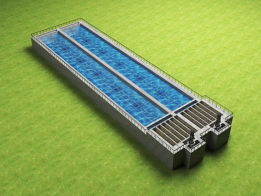水厂3d效果图