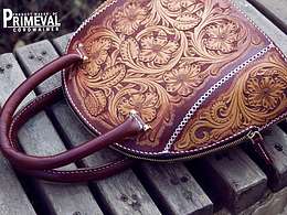 唐草雕刻 貝殼手提包