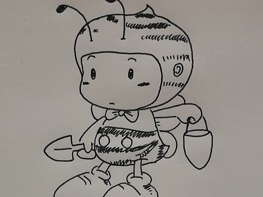 小蜜蜂手绘稿