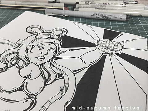 【嫦娥，不如你臆想中的那么美（中秋篇）】（个人主页-ZMTgyMDUyNzI=） - 新锐潮流插画 - 站酷设计师韦童川RICHIE原创素材 - 站酷ZCOOL