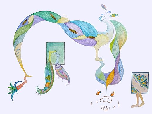 《“诗”情“画”意》民族古老传情方式插画设计之苗族