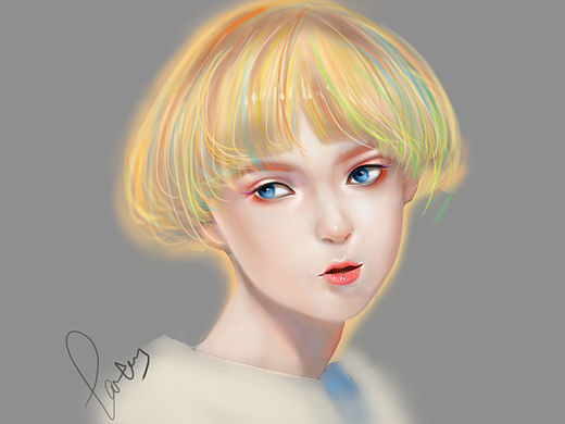 金发女生（个人主页-ZMTU5OTk2MzI=） - 创作习作 - 站酷设计师木渺渺兮原创素材 - 站酷ZCOOL