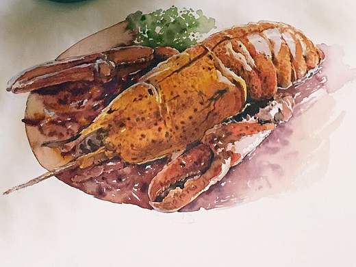 水彩食物
