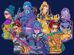 赛博杨门女将插画