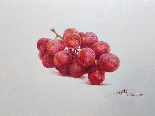 彩铅水果(提子)