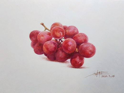 彩铅水果(提子)