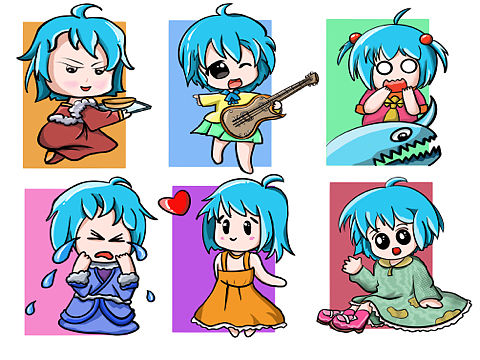 Q版美女卡通形象手繪（個人主頁-ZMzk1MzExNjQ=） - 創(chuàng)作習作 - 站酷設計師奉兮原創(chuàng)素材 - 站酷ZCOOL