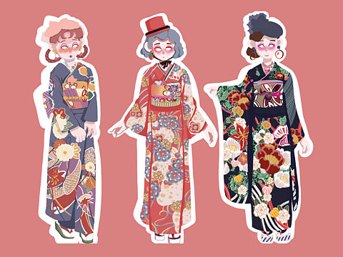 和服 服装插画 立绘