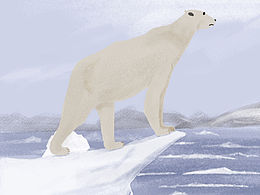 北极熊插画/全球变暖