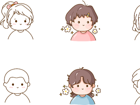 人物发型练习——卡通