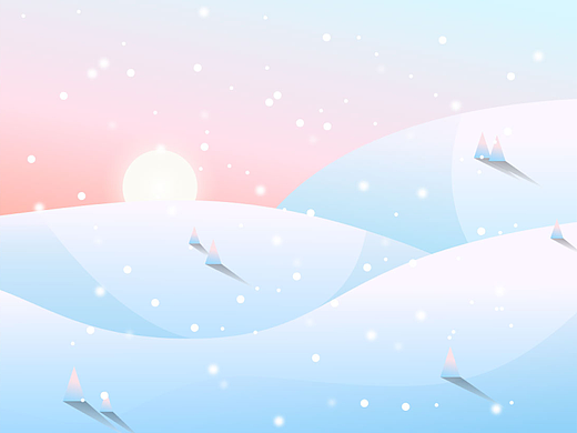  临摹  扁平风冰雪世界