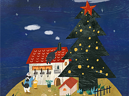 店鋪圣誕節(jié)手繪海報(bào) 小酒館節(jié)日海報(bào) 拼貼插畫(huà) 