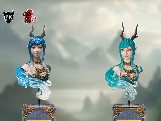 九天衡系列作品 筋兜云&PKking 东宫青龙 龙女 胸像