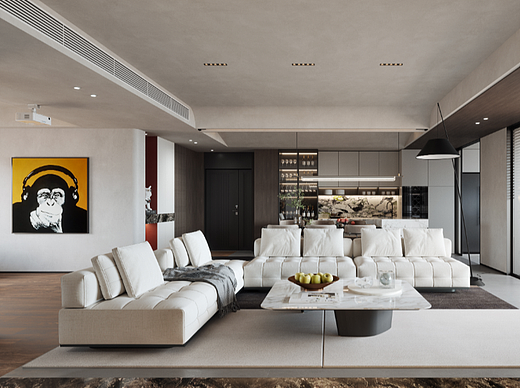 鸿烨表现|现代简约轻奢住宅 黑白灰的搭配