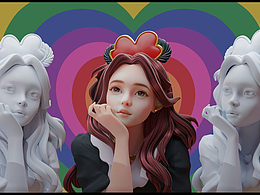 3D建模，女生头像