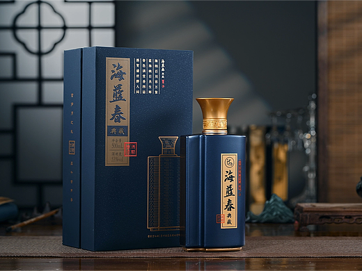 海蓝春-典藏系列|书型白酒包装|摄影作品