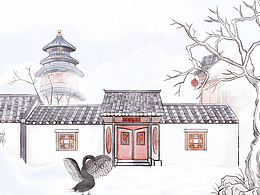 冬季庙宇