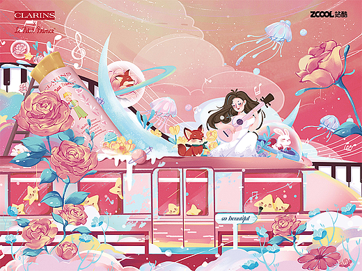 邂逅#粉嫩多巴胺少女#梦幻星光列车