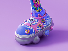  C4D潮玩概念鞋设计
