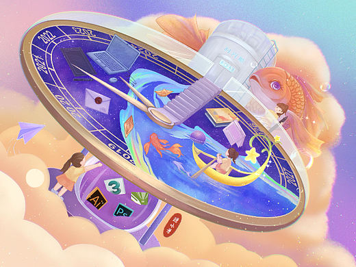 《时光胶囊》桐门五周年插画创作（个人主页-ZNjI2OTM4MjA=） - 商业插画 - 站酷设计师璟小景原创素材 - 站酷ZCOOL