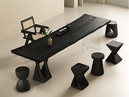 侘寂风大板茶桌