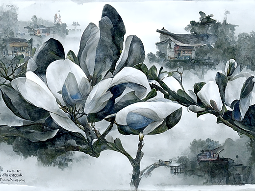 变异的玉兰花（个人主页-ZNTk1NTkzMTY=） - 新锐潮流插画 - 站酷设计师变异黑猫原创素材 - 站酷ZCOOL