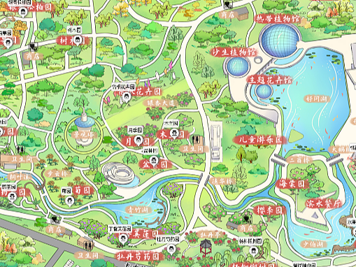 太原植物园手绘地图