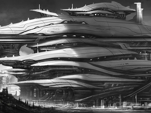 《星际殖民与战争》场景分镜黑白稿和线稿