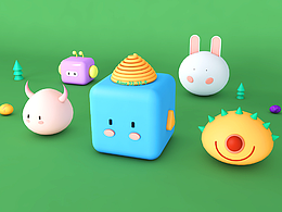 #DUDC设计C4D打卡#DAY1_小怪兽小场景练习