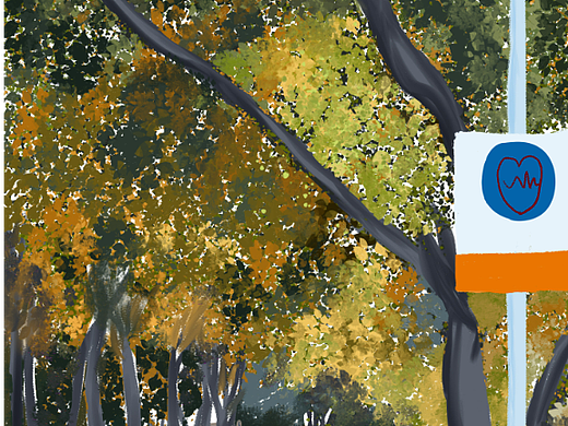 秋日街景（個人主頁-ZNjY5MDkyODA=） - 藝術(shù)插畫 - 站酷設(shè)計師愛畫畫的粽子原創(chuàng)素材 - 站酷ZCOOL