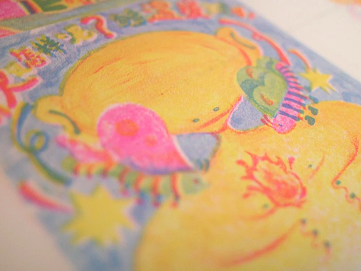插画作品：情人节专属-《午夜漫游》拼贴诗歌RISO插画