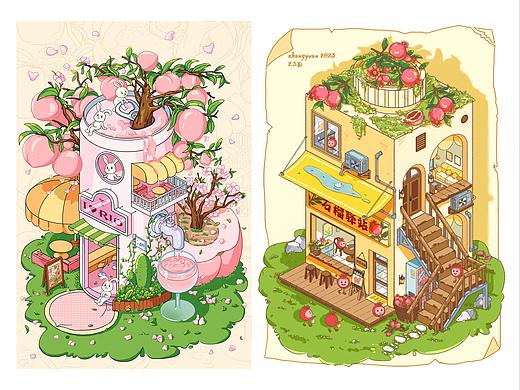 饮品类2.5D插画