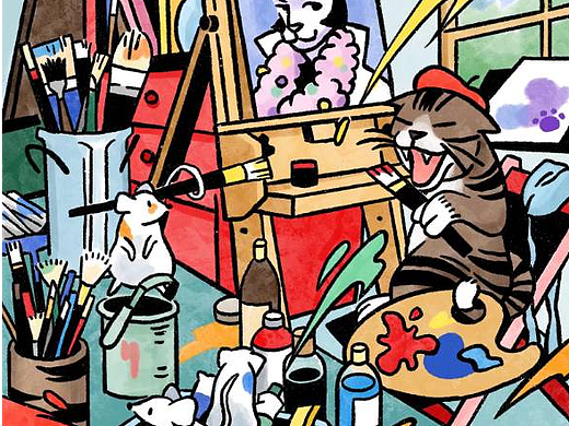 画室小插曲（个人主页-ZNjA5MzQ4MTI=） - 商业插画 - 站酷设计师燃海sea原创素材 - 站酷ZCOOL