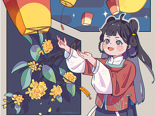 中秋分镜插画#创意节日海报#