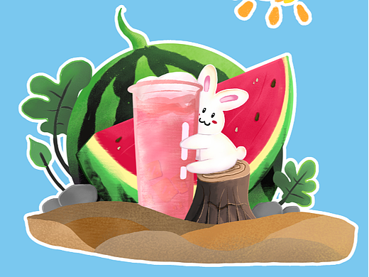 夏日西瓜汁与兔兔