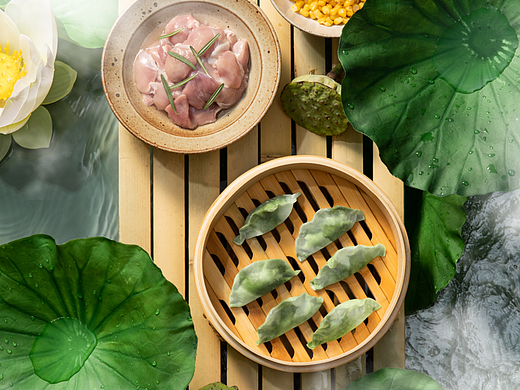 水墨蒸饺KV宣传图拍摄