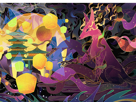 九尾（個人主頁-ZNjE2NDgxODg=） - 商業(yè)插畫 - 站酷設(shè)計師洋蔥炒肉c原創(chuàng)素材 - 站酷ZCOOL